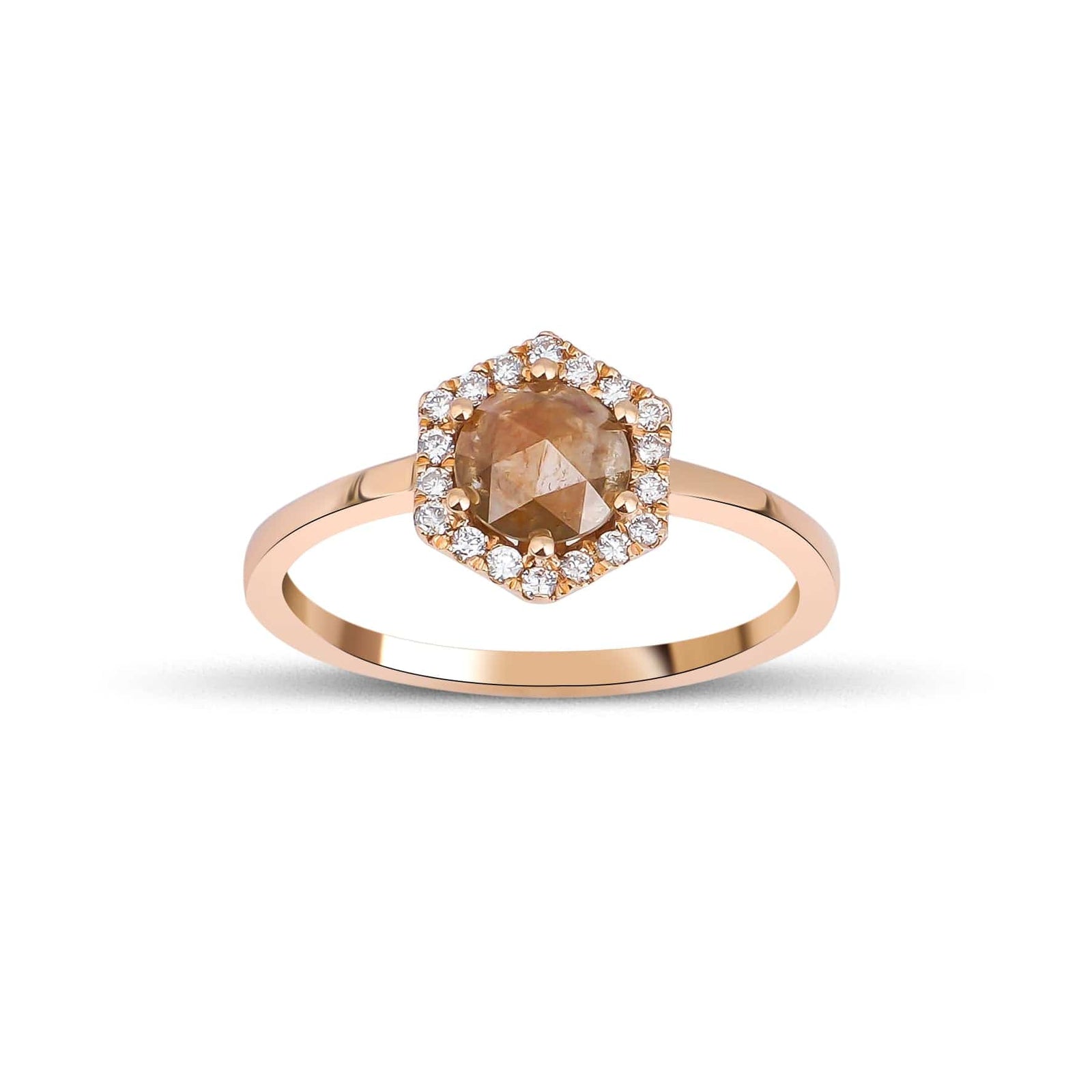 1.08 Karat Salt and Pepper Pırlantalı Yüzük (Karamel) - RNF0539 | Ronaff Pırlanta | Tektaş Yüzük, Pırlanta Yüzük, Kolye, Küpe