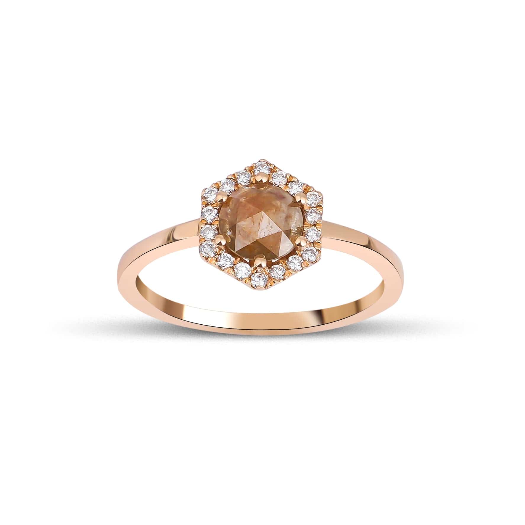 1.08 Karat Salt and Pepper Pırlantalı Yüzük (Karamel) - RNF0539 | Ronaff Pırlanta | Tektaş Yüzük, Pırlanta Yüzük, Kolye, Küpe