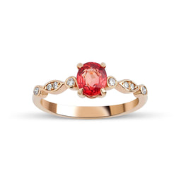 1.12 Karat Turuncu Safir Pırlantalı Yüzük - RNF0238 | Ronaff Pırlanta | Tektaş Yüzük, Pırlanta Yüzük, Kolye, Küpe