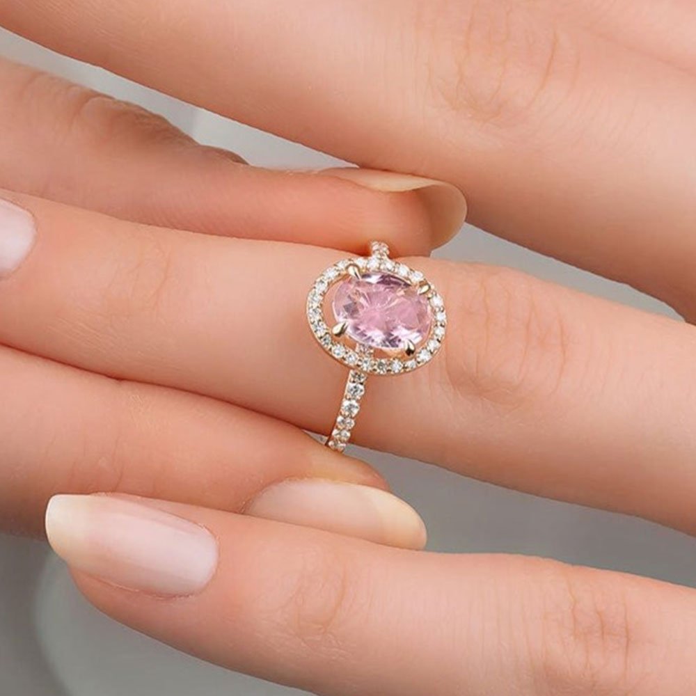 1.90 Karat Morganit Pırlantalı Yüzük - RNF0644 | Ronaff Pırlanta | Tektaş Yüzük, Pırlanta Yüzük, Kolye, Küpe