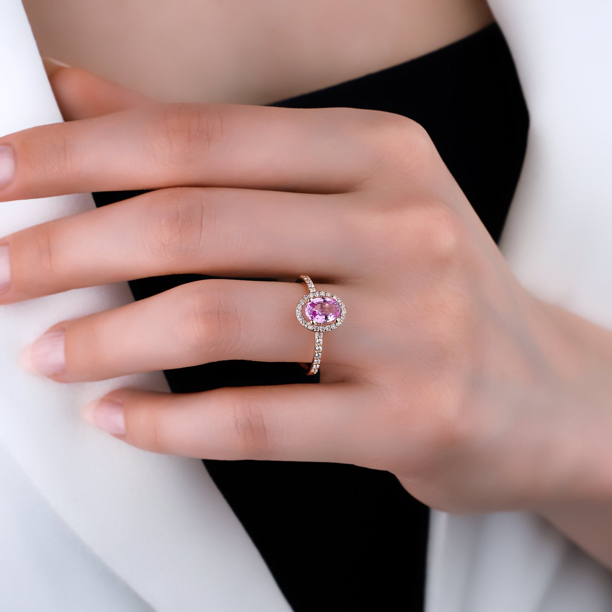1.96 Karat Pembe Safir Pırlantalı Yüzük - RNF0585 | Ronaff Pırlanta | Tektaş Yüzük, Pırlanta Yüzük, Kolye, Küpe