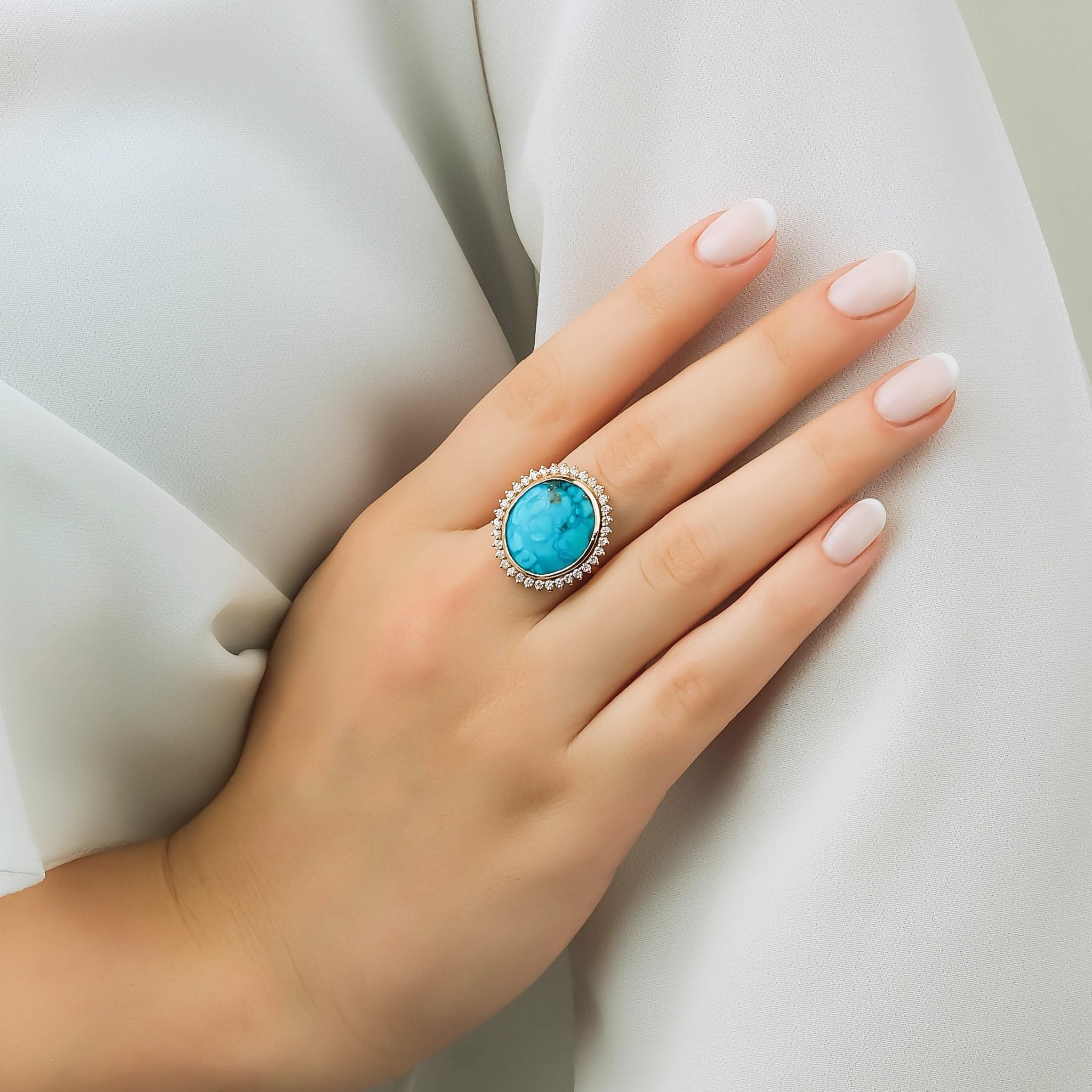 8.75 Karat Opal & Pırlantalı Özel Tasarım Yüzük ( Ocean Ring ) - RNF0706 | Ronaff Pırlanta | Tektaş Yüzük, Pırlanta Yüzük, Kolye, Küpe