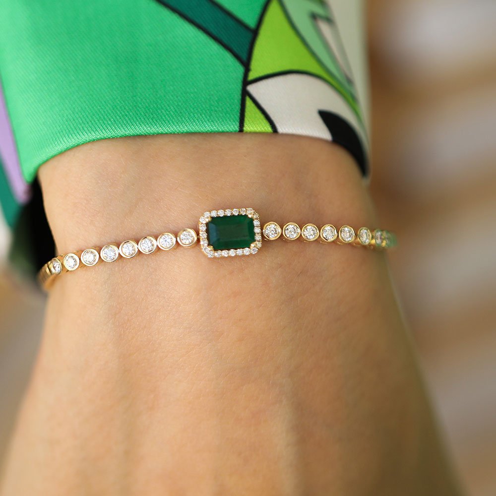 3.00 ct Zümrüt Pırlantalı Özel Tasarım Bileklik - RNF0676 | Ronaff Pırlanta | Tektaş Yüzük, Pırlanta Yüzük, Kolye, Küpe