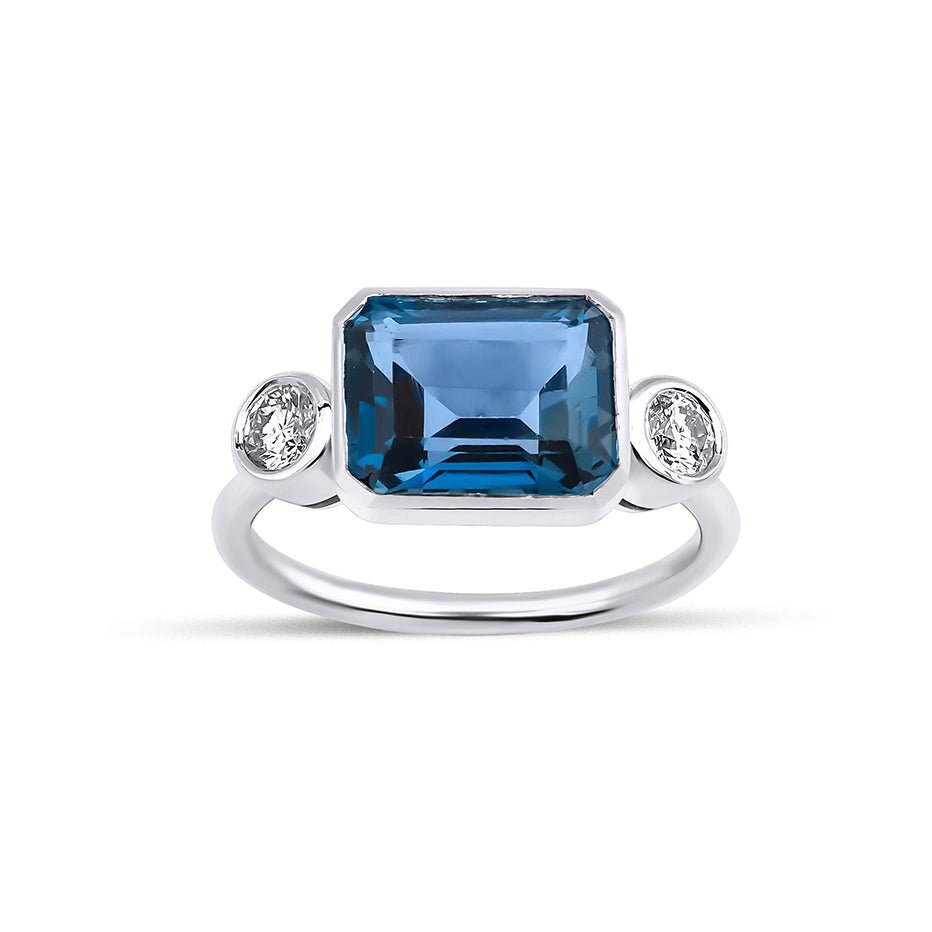 4.00 Karat London Blue Topaz Pırlantalı Yüzük - RNF0686 | Ronaff Pırlanta | Tektaş Yüzük, Pırlanta Yüzük, Kolye, Küpe