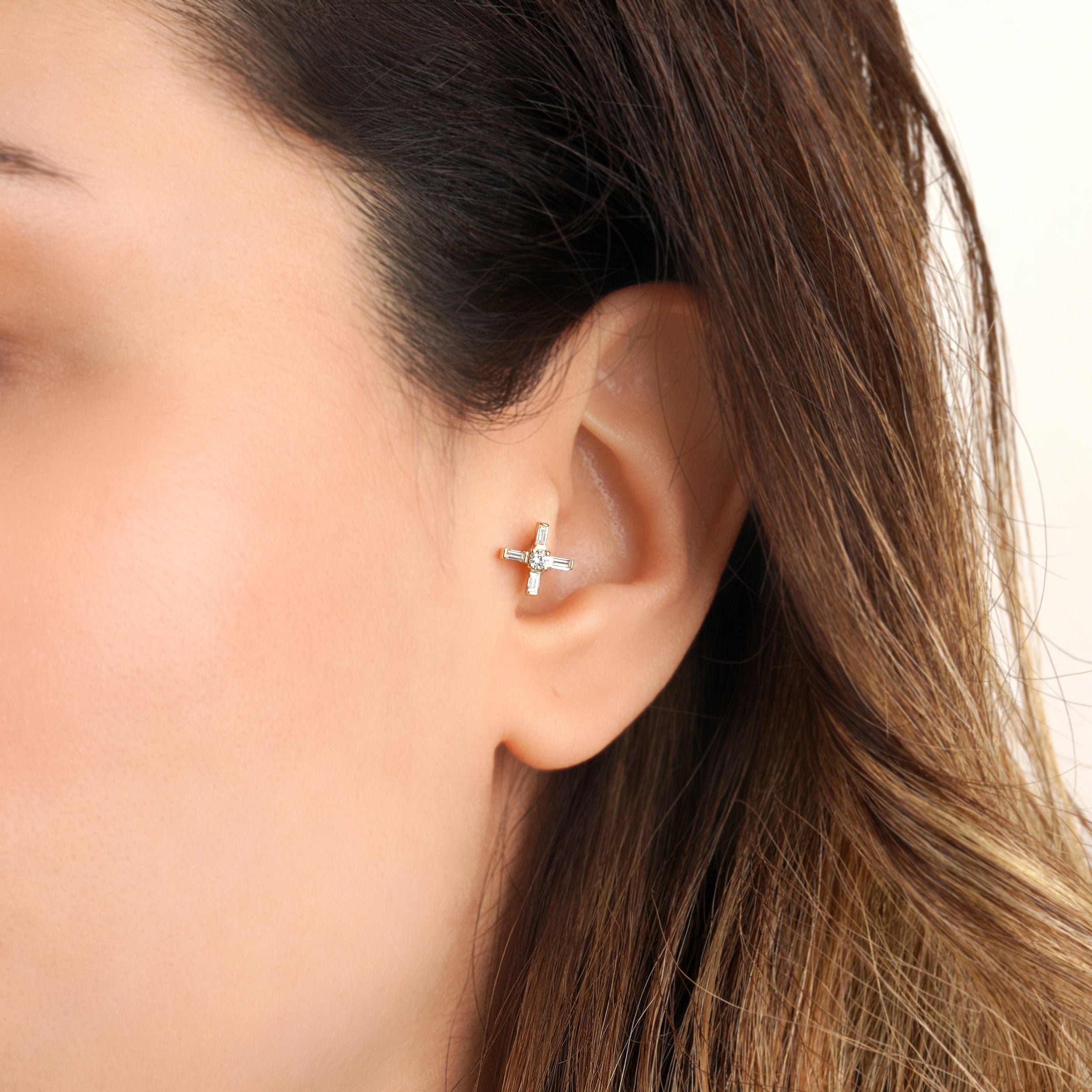 Pırlantalı Piercing - RNF1309 | Ronaff Pırlanta | Tektaş Yüzük, Pırlanta Yüzük, Kolye, Küpe