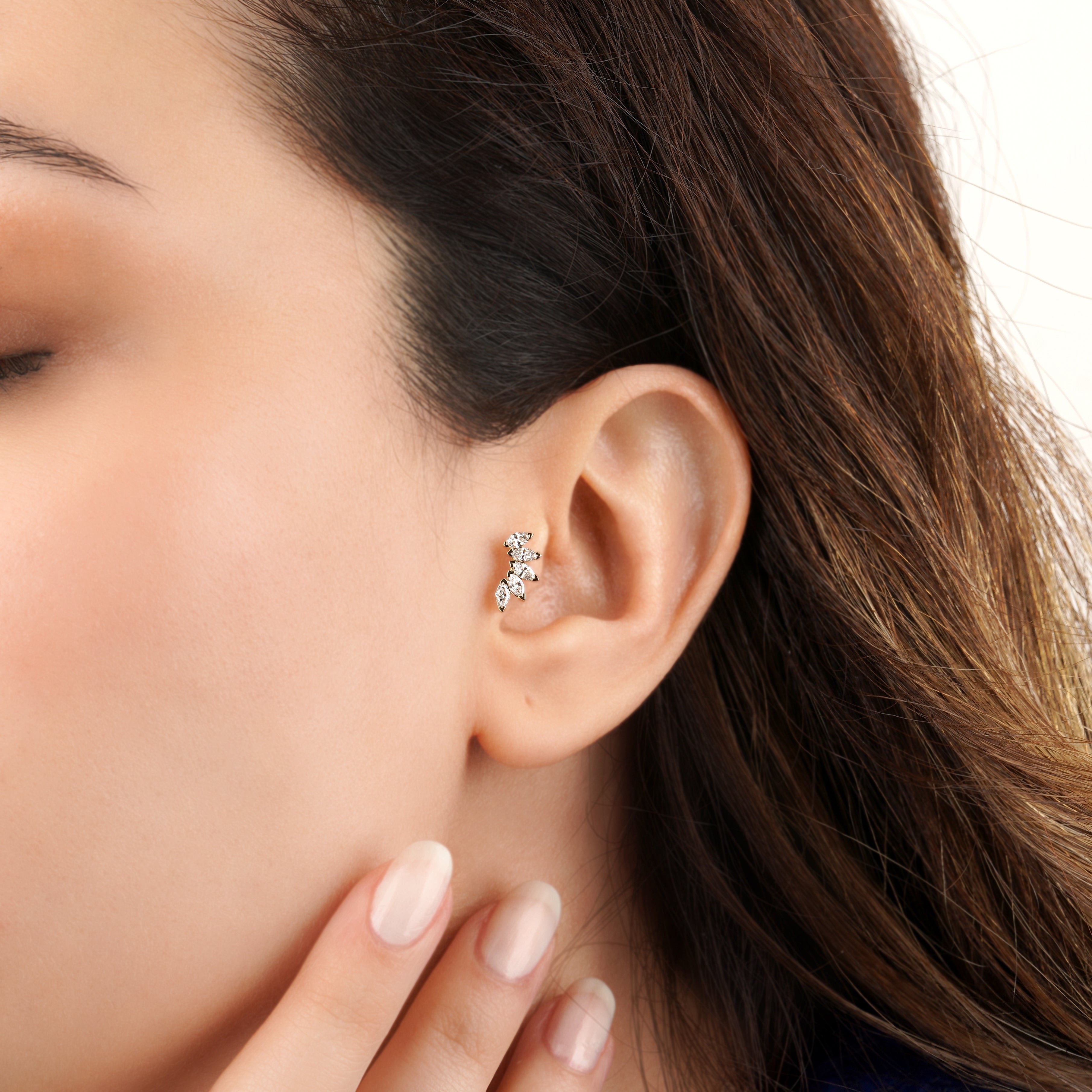 Pırlantalı Piercing - RNF1320 | Ronaff Pırlanta | Tektaş Yüzük, Pırlanta Yüzük, Kolye, Küpe