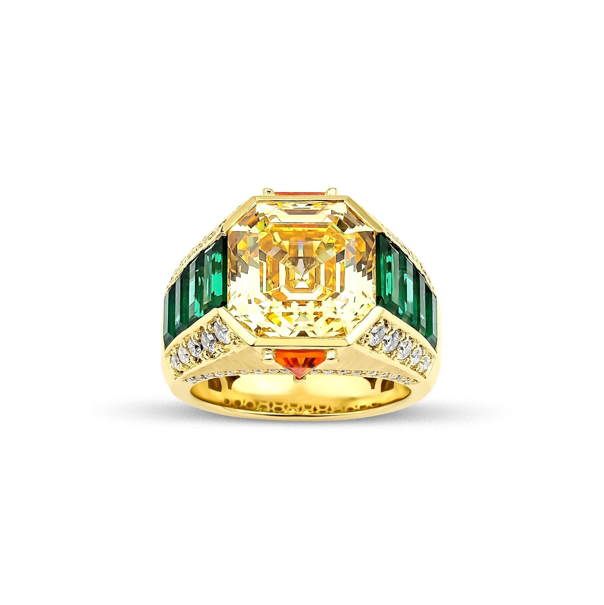 6.88 Karat Naturel Quartz & 2.56 Karat Naturel Özel Kesim Peridot & 1.48 Karat Pırlanta Tasarım Yüzük - RNF0916 | Ronaff Pırlanta | Tektaş Yüzük, Pırlanta Yüzük, Kolye, Küpe