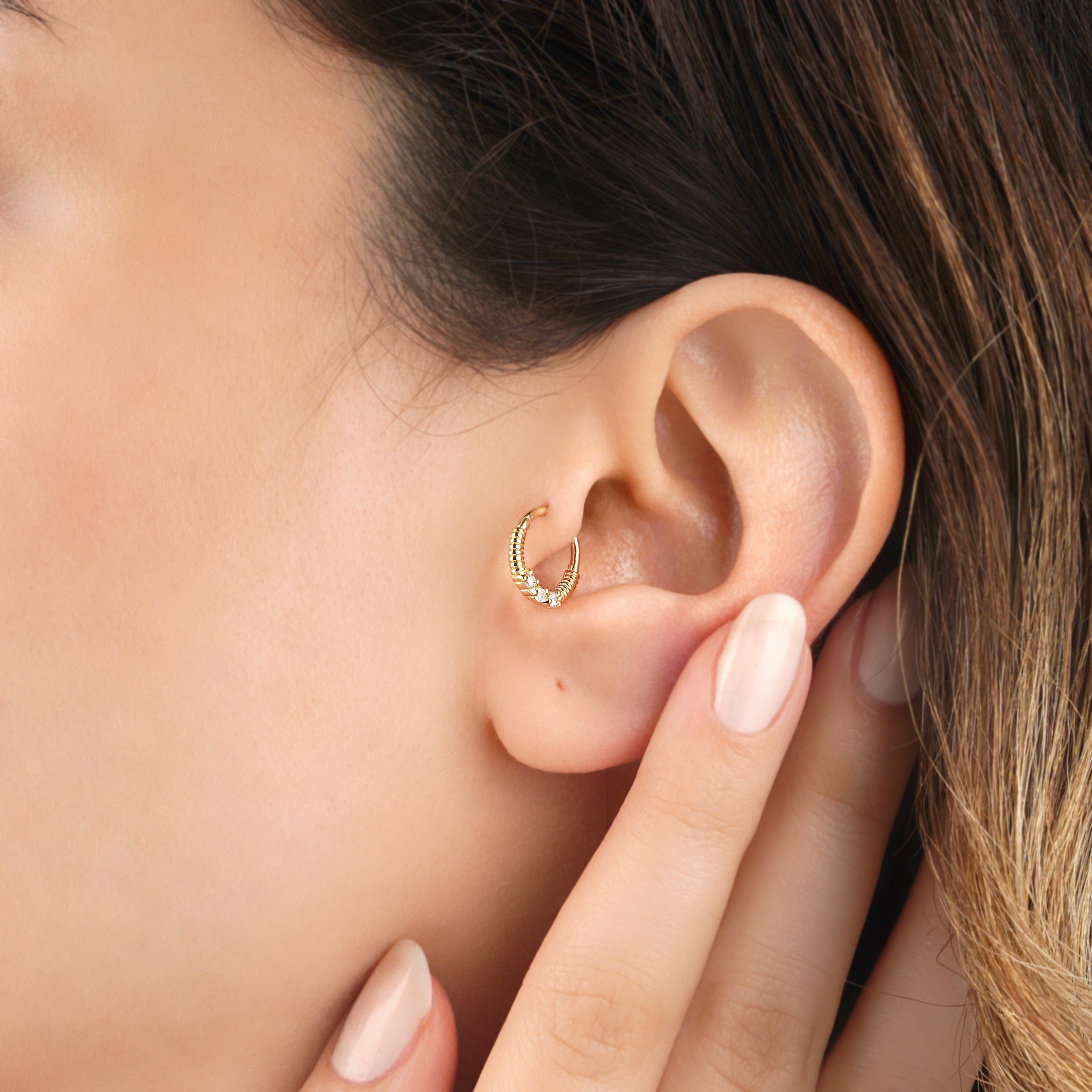 Pırlantalı Piercing - RNF1284 | Ronaff Pırlanta | Tektaş Yüzük, Pırlanta Yüzük, Kolye, Küpe