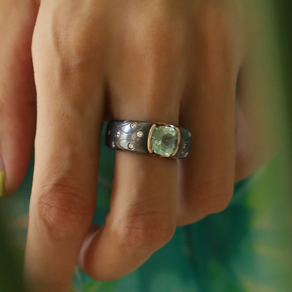 3.23 Karat Aquamarine Taşlı & 0.16 Karat Kenar Pırlantalı Özel Tasarım Unisex Yüzük - RNF0724 | Ronaff Pırlanta | Tektaş Yüzük, Pırlanta Yüzük, Kolye, Küpe