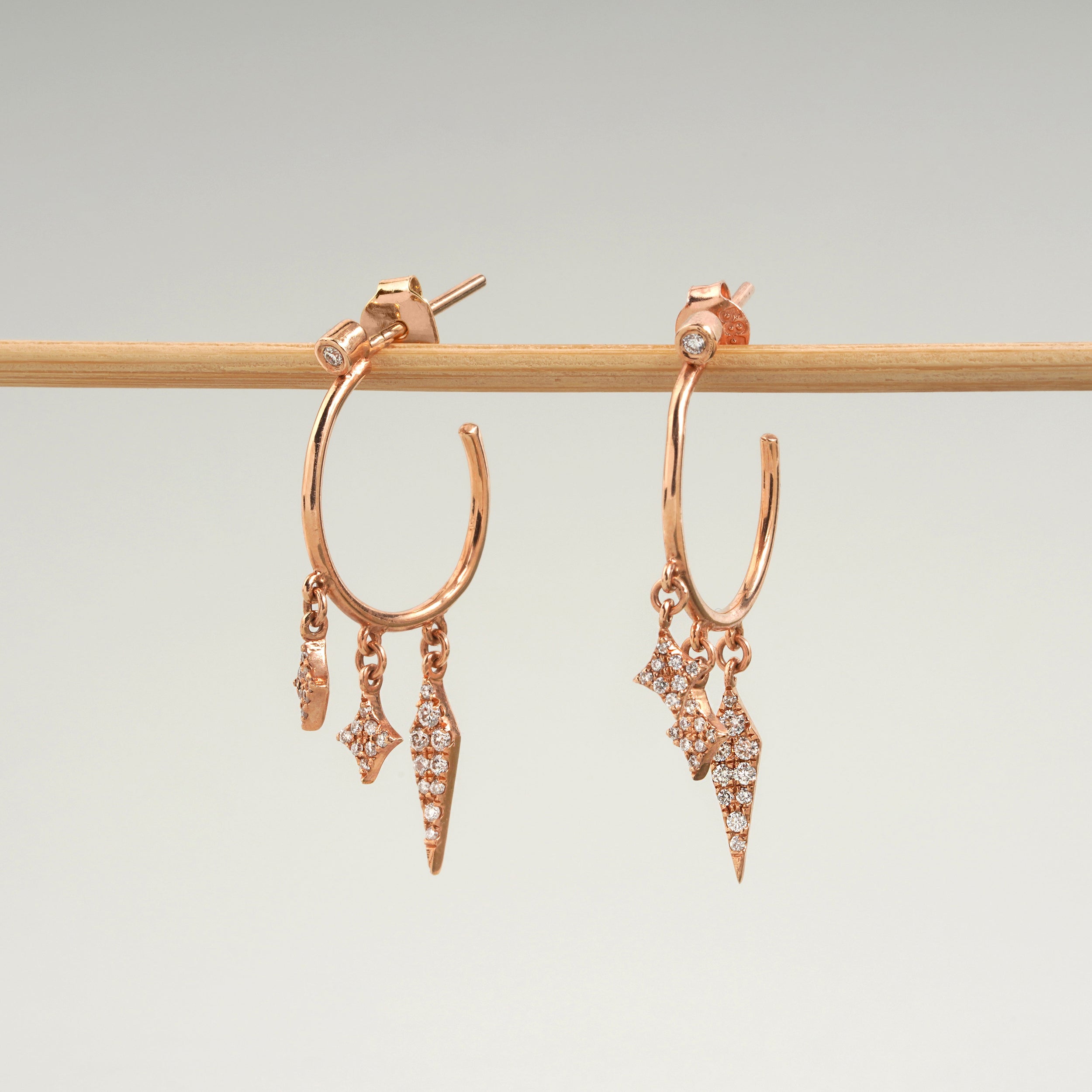 0.36 Karat Pırlanta Özel Tasarım Sallantılı Küpe - RNF0665