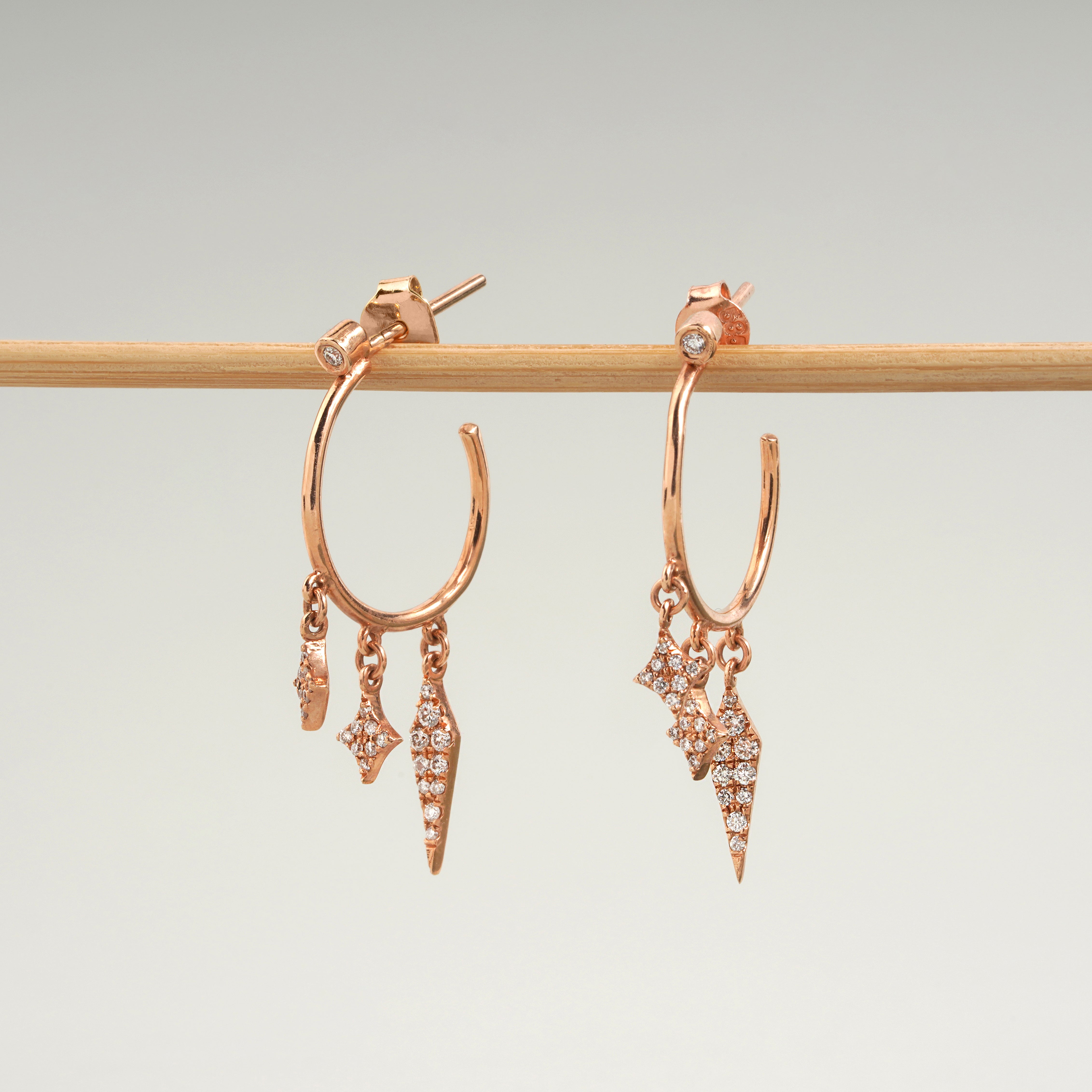 0.36 Karat Pırlanta Özel Tasarım Sallantılı Küpe - RNF0665