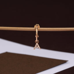 0.10 Karat Kişiye Özel Tasarım Pırlantalı Harf Tek Küpe- RNF1391