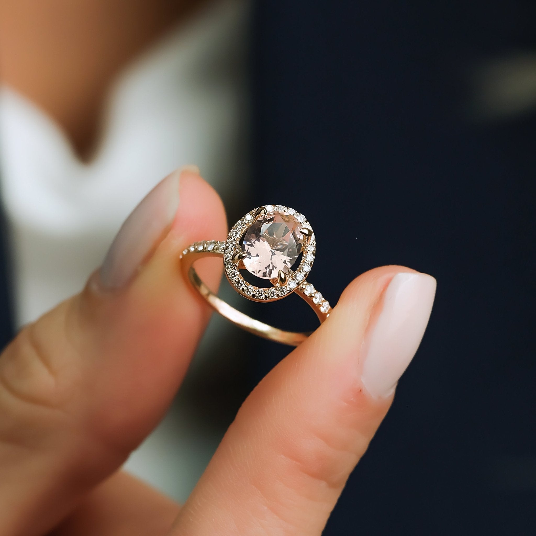 1.90 Karat Morganit Pırlantalı Yüzük - RNF0644 | Ronaff Pırlanta | Tektaş Yüzük, Pırlanta Yüzük, Kolye, Küpe