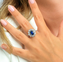 0.86 Karat Pırlantalı Safir Yüzük - RNF0883 | Ronaff Pırlanta | Tektaş Yüzük, Pırlanta Yüzük, Kolye, Küpe