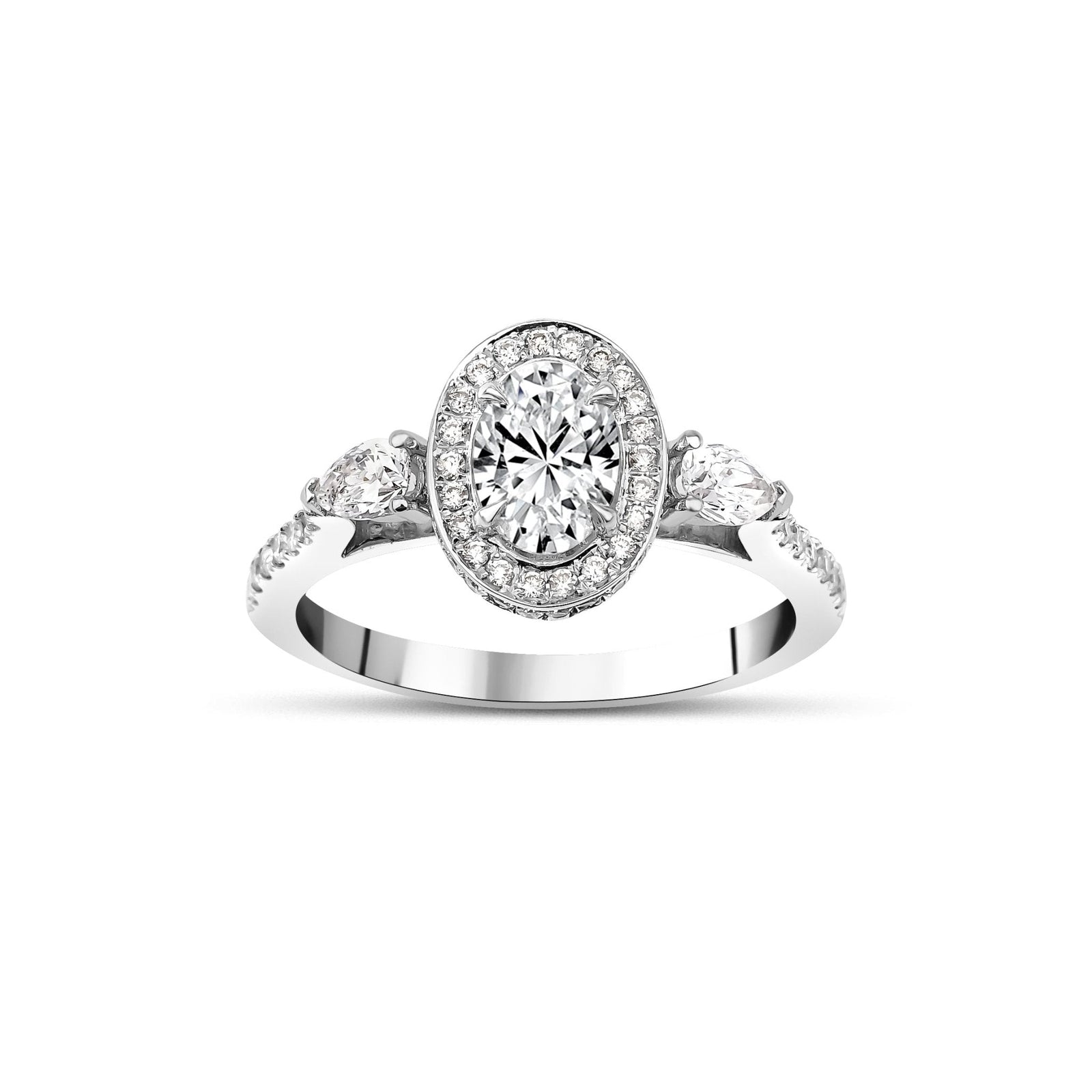 0.75 Karat Oval Merkez & 0.50 Karat Yuvarlak Kesim & 0.20 Karat Damla Kesim Pırlanta GIA Sertifikalı Özel Tasarım Tektaş Teklif Yüzüğü - RNF0714 | Ronaff Pırlanta | Tektaş Yüzük, Pırlanta Yüzük, Kolye, Küpe