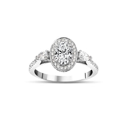 0.75 Karat Oval Merkez & 0.50 Karat Yuvarlak Kesim & 0.20 Karat Damla Kesim Pırlanta GIA Sertifikalı Özel Tasarım Tektaş Teklif Yüzüğü - RNF0714 | Ronaff Pırlanta | Tektaş Yüzük, Pırlanta Yüzük, Kolye, Küpe