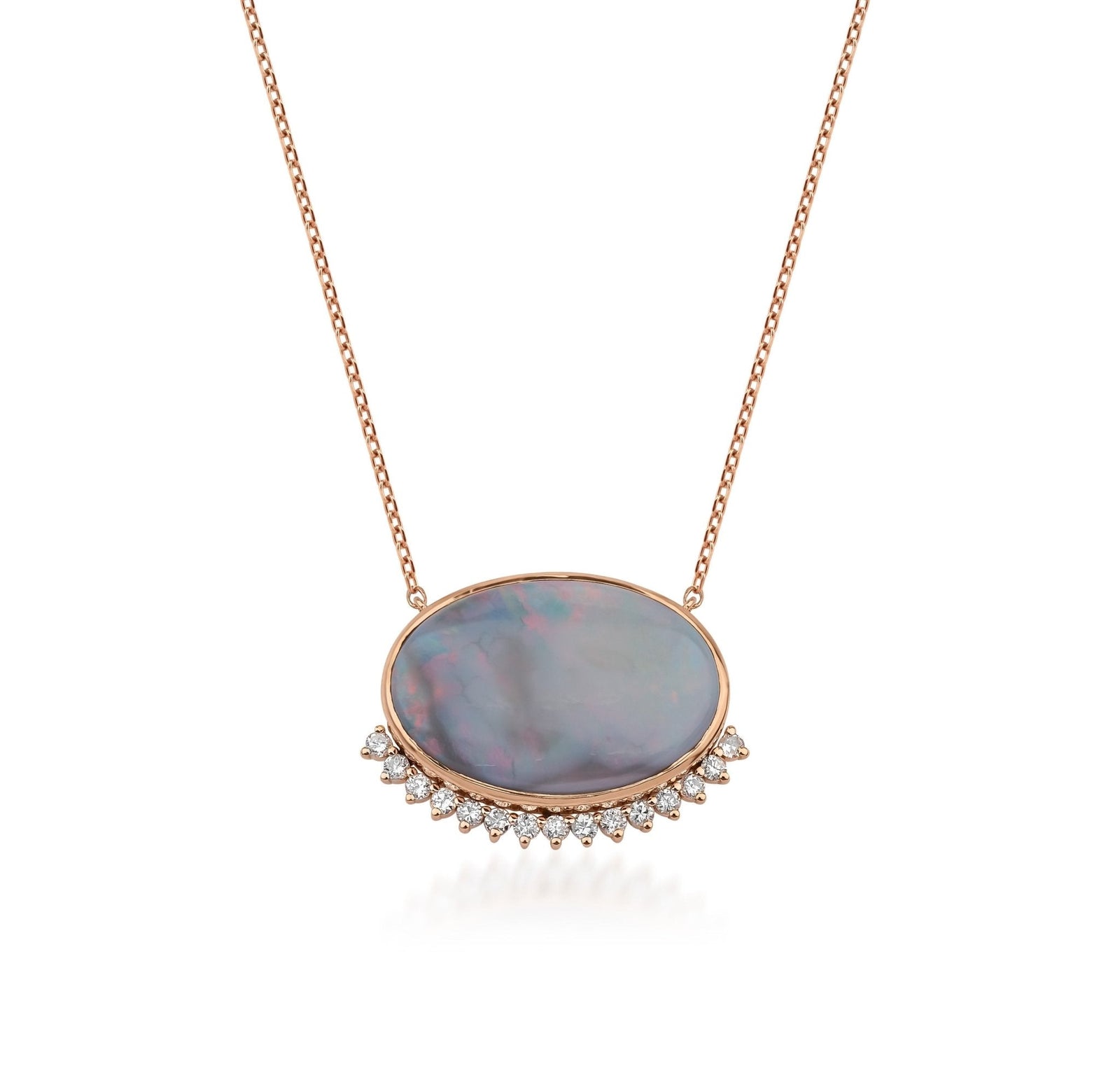 3.84 Karat Natural Opal Taşı & 0.20 Karat Yuvarlak Kesim Pırlanta Tasarım Kolye - RNF0880 | Ronaff Pırlanta | Tektaş Yüzük, Pırlanta Yüzük, Kolye, Küpe