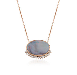 3.84 Karat Natural Opal Taşı & 0.20 Karat Yuvarlak Kesim Pırlanta Tasarım Kolye - RNF0880 | Ronaff Pırlanta | Tektaş Yüzük, Pırlanta Yüzük, Kolye, Küpe