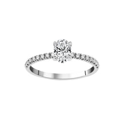0.60 Karat Merkez Oval & 0.20 Karat Kenar Pırlantalı HRD Sertifikalı Tektaş Pırlanta Yüzük - RNF0840 | Ronaff Pırlanta | Tektaş Yüzük, Pırlanta Yüzük, Kolye, Küpe