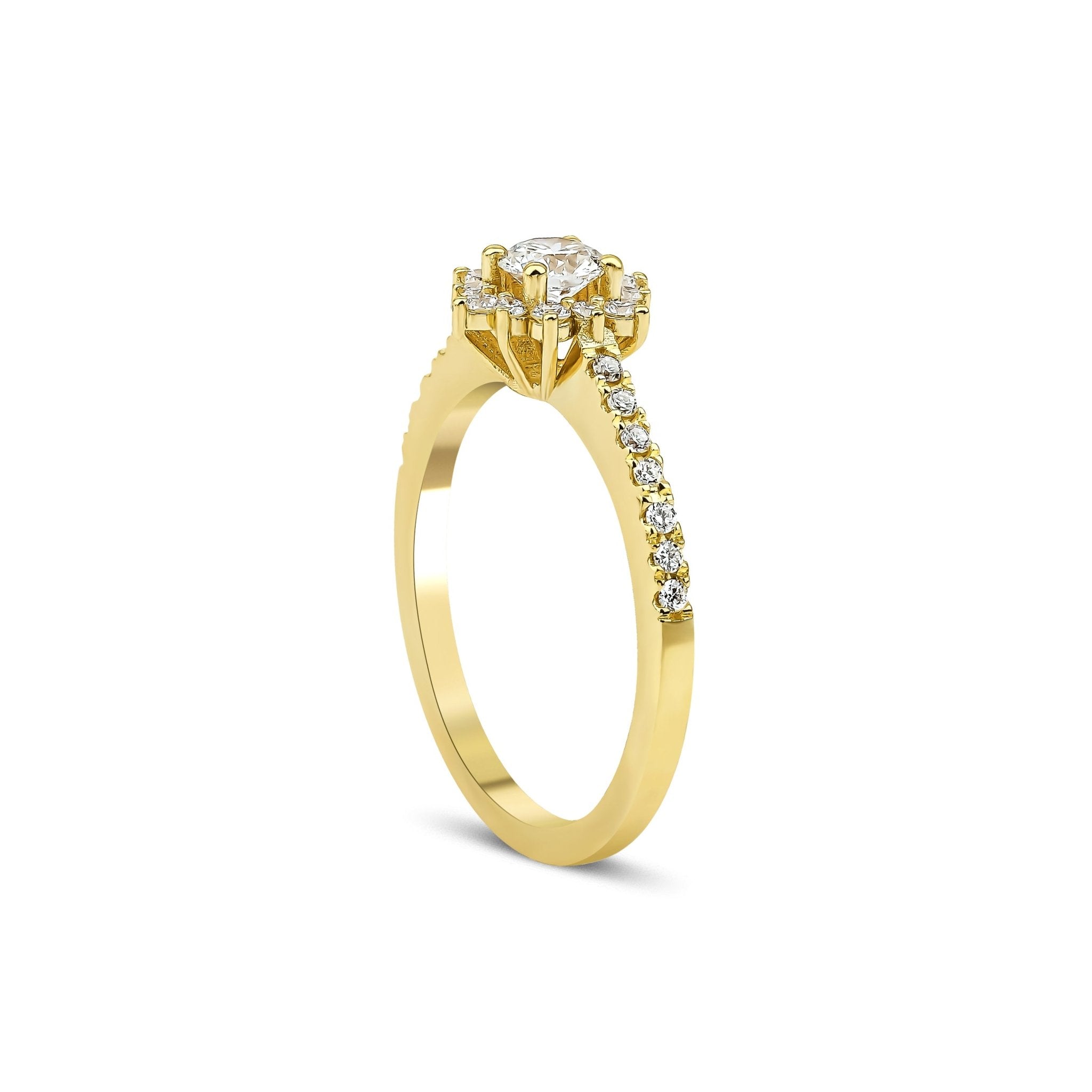 0.25 Karat Merkez & 0.23 Karat Kenar Kar Tanesi Lotus Tektaş Pırlanta Yüzük - RNF0881 | Ronaff Pırlanta | Tektaş Yüzük, Pırlanta Yüzük, Kolye, Küpe