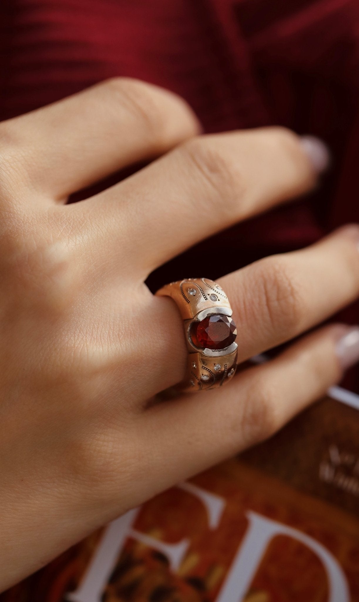 1.60 Karat Fire Garnet Taşlı Pırlantalı Özel Tasarım Yüzük ( Extraordinary ) - RNF0700 | Ronaff Pırlanta | Tektaş Yüzük, Pırlanta Yüzük, Kolye, Küpe