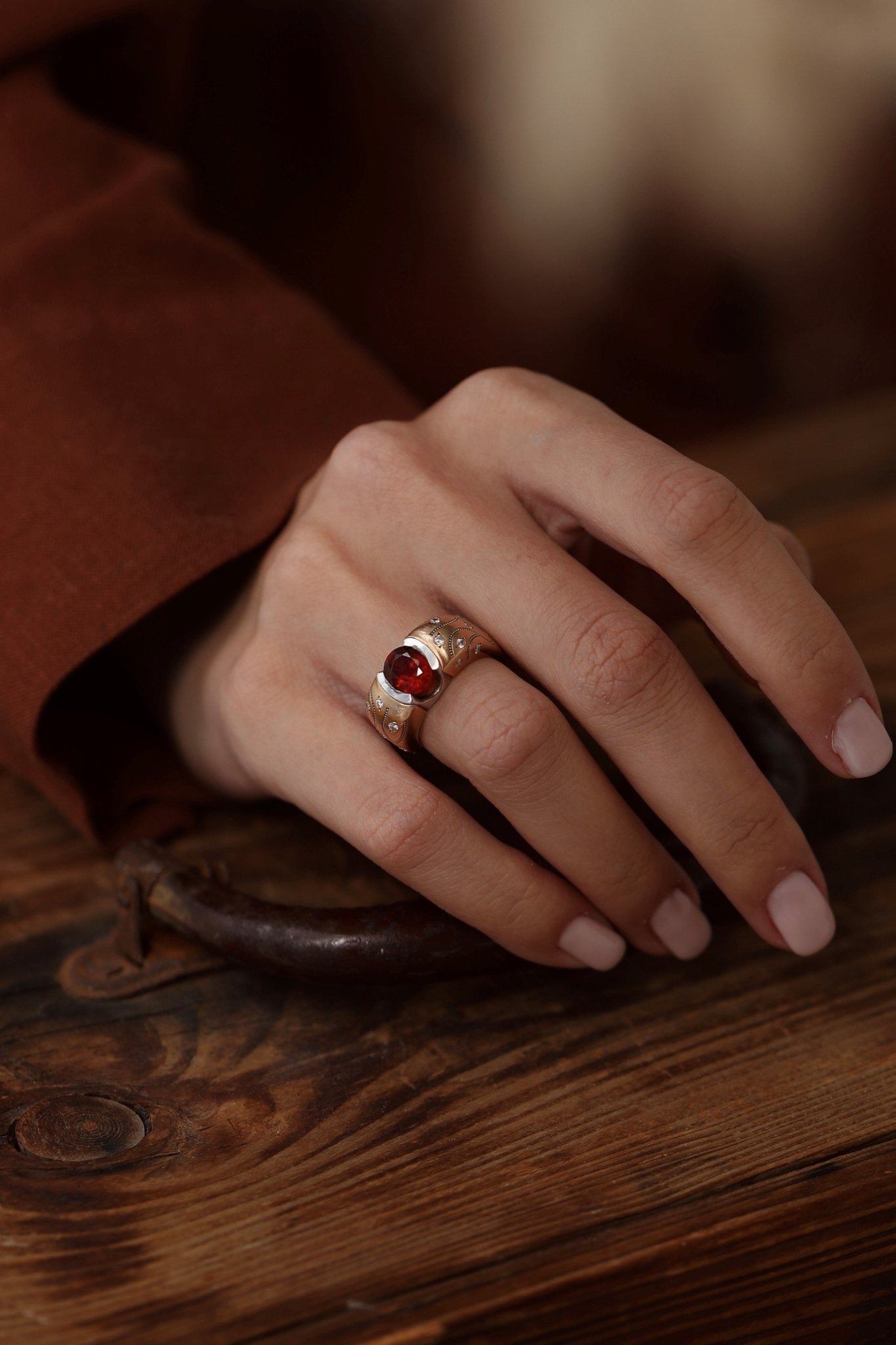 1.60 Karat Fire Garnet Taşlı Pırlantalı Özel Tasarım Yüzük ( Extraordinary ) - RNF0700 | Ronaff Pırlanta | Tektaş Yüzük, Pırlanta Yüzük, Kolye, Küpe