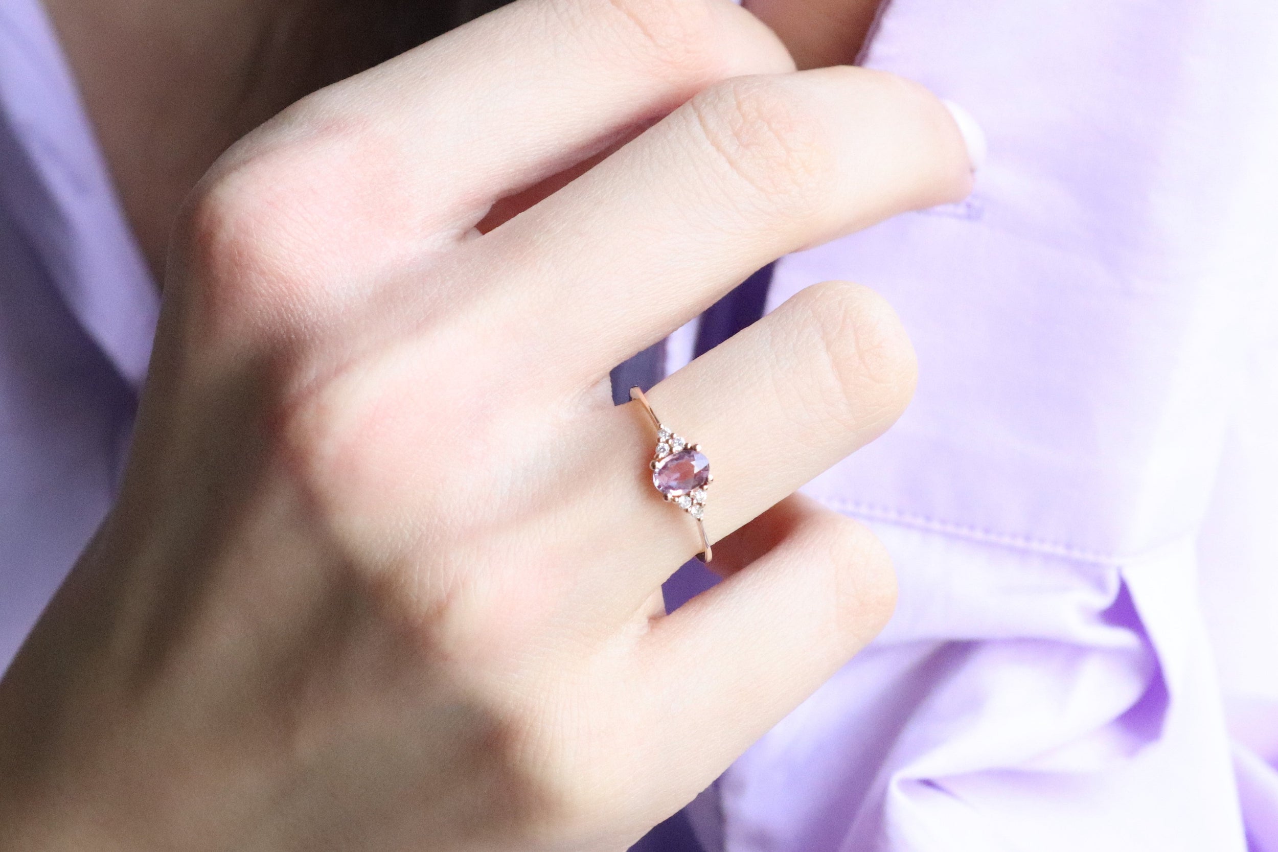 1.00 Karat Oval Pembe Safir Pırlanta Yüzük - RNF0444 | Ronaff Pırlanta | Tektaş Yüzük, Pırlanta Yüzük, Kolye, Küpe