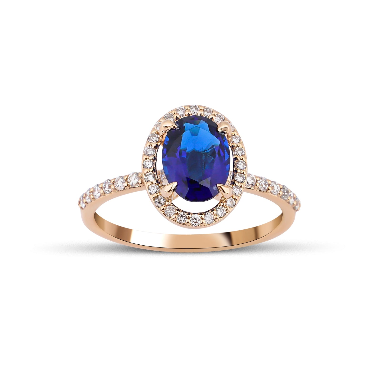 1.80 Karat Oval Kesim Safir & 0.34 Karat Yuvarlak Kesim Pırlantalı Yüzük - RNF0667 | Ronaff Pırlanta | Tektaş Yüzük, Pırlanta Yüzük, Kolye, Küpe