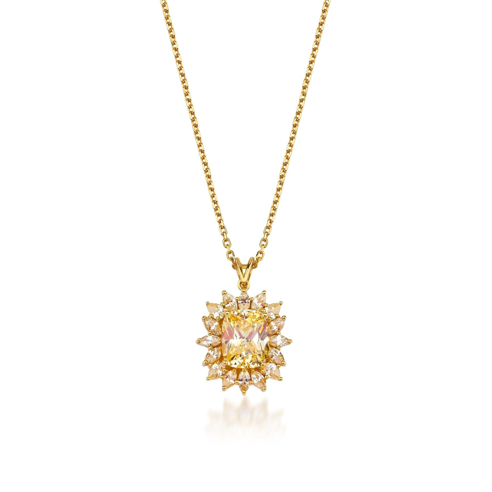 3.28 Karat Quartz & 1.28 Karat Sarı Safir Özel Tasarım Vintage Kolye - RNF0815 | Ronaff Pırlanta | Tektaş Yüzük, Pırlanta Yüzük, Kolye, Küpe