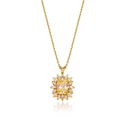 3.28 Karat Quartz & 1.28 Karat Sarı Safir Özel Tasarım Vintage Kolye - RNF0815 | Ronaff Pırlanta | Tektaş Yüzük, Pırlanta Yüzük, Kolye, Küpe