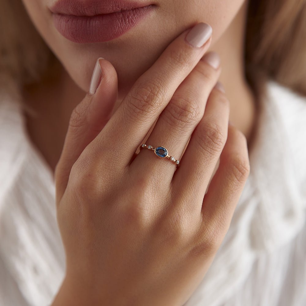 0.86 Karat Oval Kesim Safir Pırlantalı Yüzük - RNF0497 | Ronaff Pırlanta | Tektaş Yüzük, Pırlanta Yüzük, Kolye, Küpe