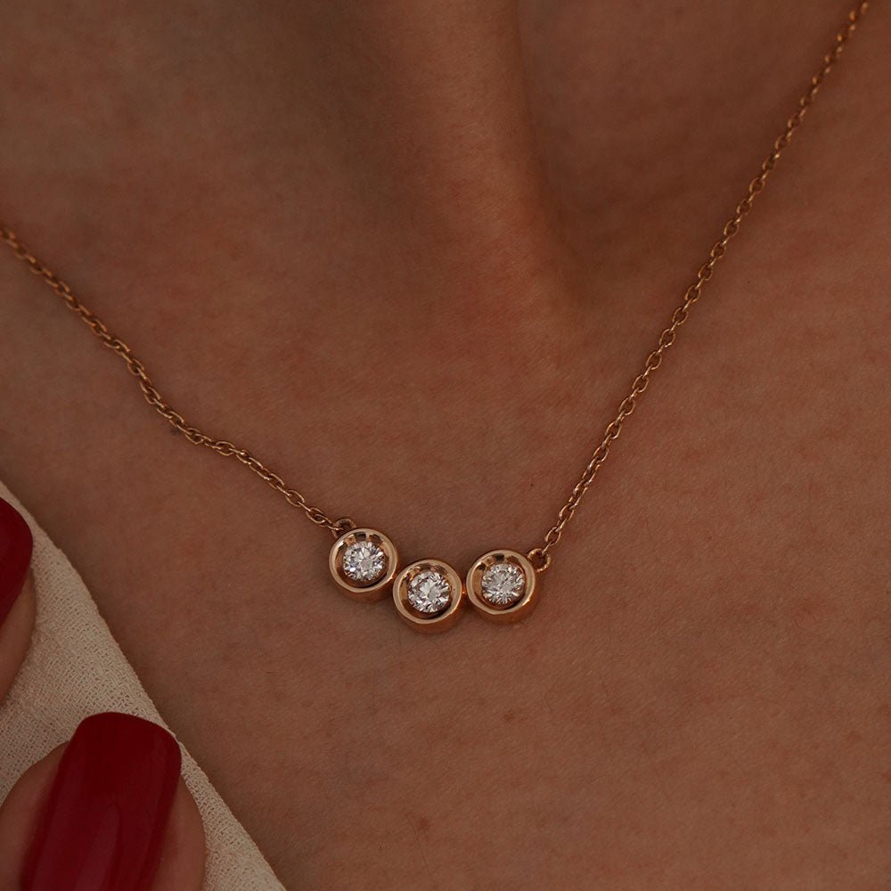 0.15 Karat Tria Pırlanta Kolye - RNF0552 | Ronaff Pırlanta | Tektaş Yüzük, Pırlanta Yüzük, Kolye, Küpe