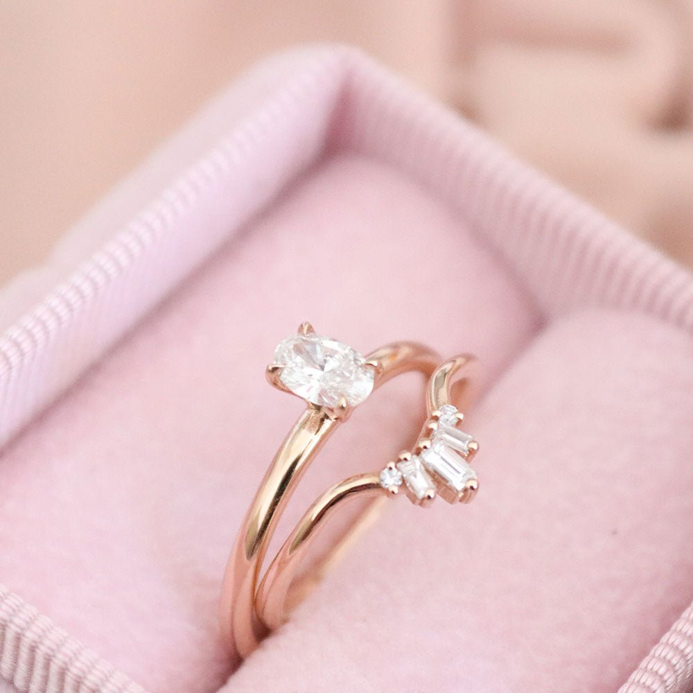 0.30 Karat Oval Kesim Tektaş Pırlanta Yüzük & 0.14 Karat Baget Kesim Pırlantalı Ek Yüzük - RNF0509 | Ronaff Pırlanta | Tektaş Yüzük, Pırlanta Yüzük, Kolye, Küpe